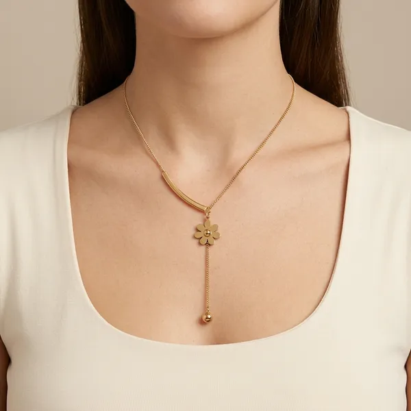 Gold_Alloy_Floral_Charm_Curved_Bar_Pendant_Necklace_For_Women