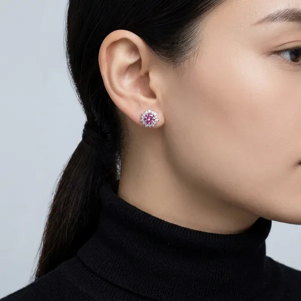 Pink_Crystal_Cluster_Stud_Earrings_For_Women