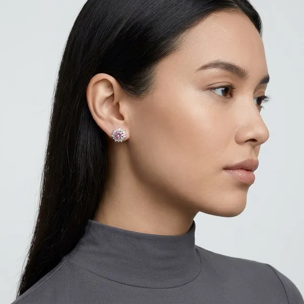 Pink_Crystal_Cluster_Stud_Earrings_For_Women