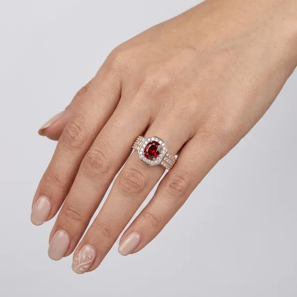 Golden_And_Red_Alloy_Cushion_Halo_Pave_Band_Ring_For_Women