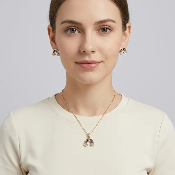 Golden_Enamel_Rainbow_Cloud_Pendant_Necklace_Earrings_Set_For_Women