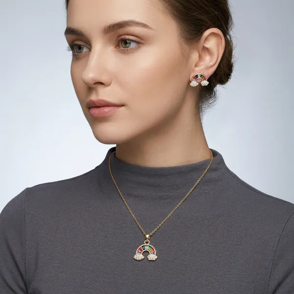 Golden_Enamel_Rainbow_Cloud_Pendant_Necklace_Earrings_Set_For_Women