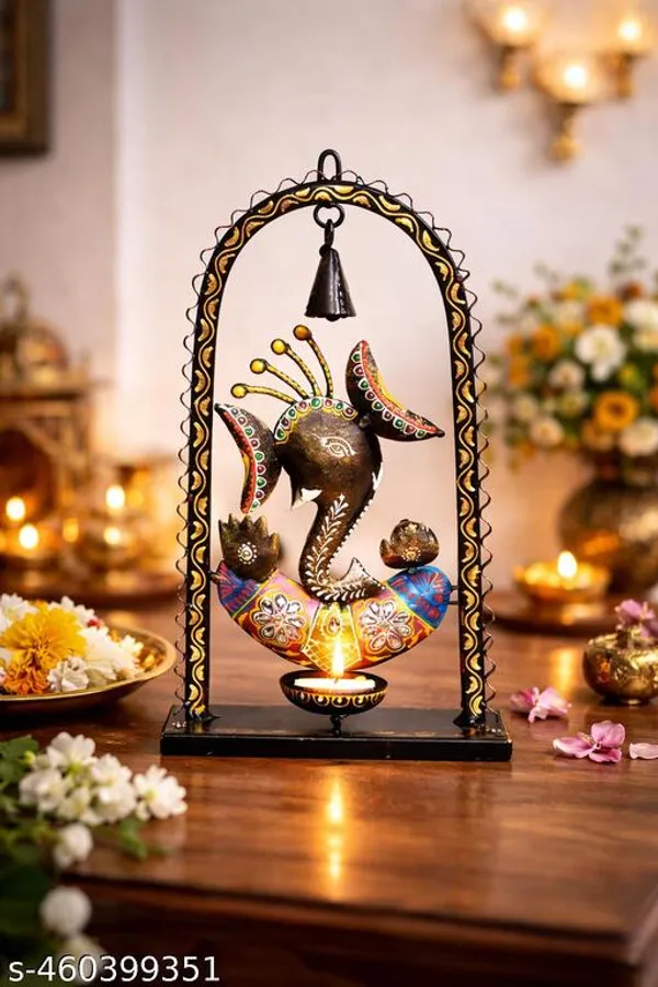 Iron_Festive_Ganesha_Bell_Tealight_Holder