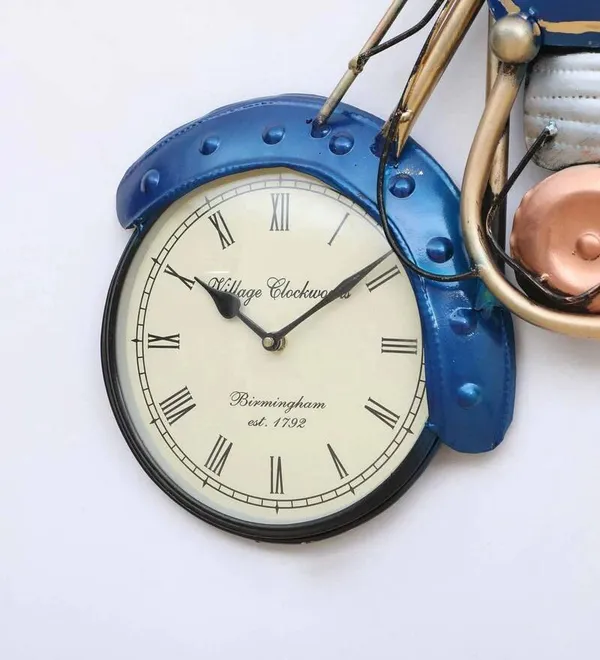Iron_Decorative_Blue_Bike_Wall_Clock