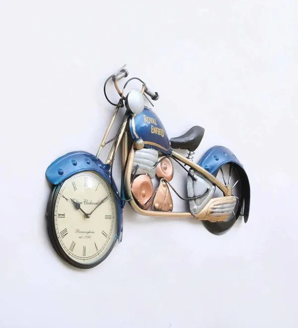 Iron_Decorative_Blue_Bike_Wall_Clock