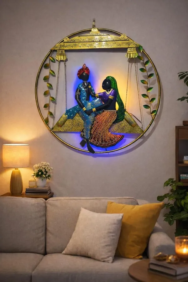 Iron_Handcrafted_Radha_Krishna_Jhula_LED_Round_Wall_Art