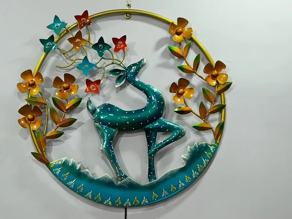 Iron_Garden_Turquoise_Deer_Floral_Wreath_Wall_Art