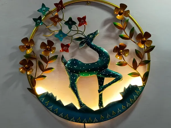 Iron_Garden_Turquoise_Deer_Floral_Wreath_Wall_Art