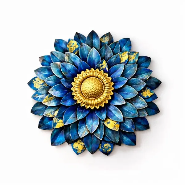 Iron_Handcrafted_Sunflower_Blue_Gold_Wall_Art