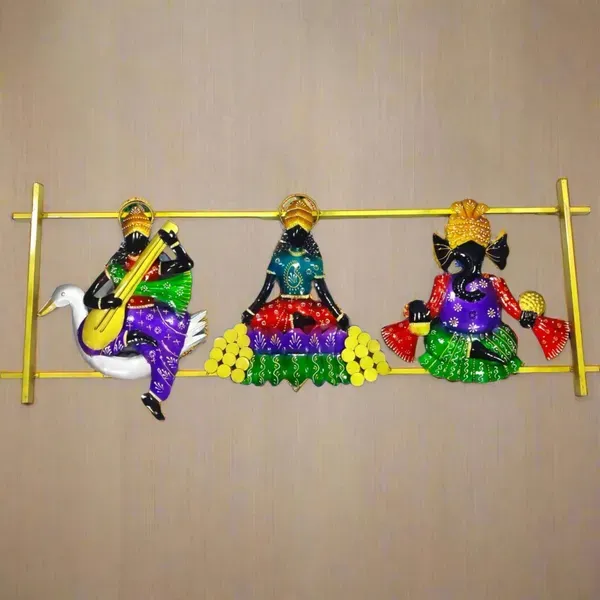 Iron_Devotional_Laxmi_Ganesh_Saraswati_Gold_Multicolor_Showpiece