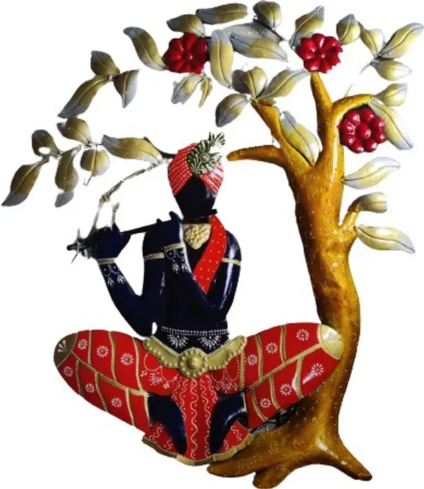 Iron_Devotional_Gold_Multicolor_Lord_Krishna_LED_Wall_Art