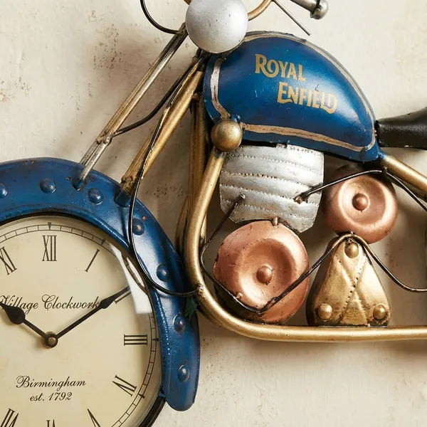 Iron_Decorative_Blue_Bike_Wall_Clock