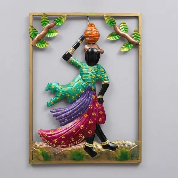 Iron_Folk_Multicolor_Traditional_Indian_Dancing_Figure_Wall_Art