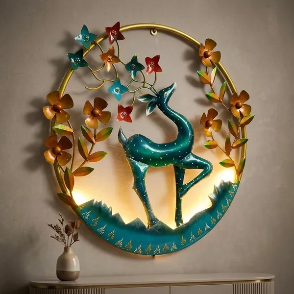 Iron_Garden_Turquoise_Deer_Floral_Wreath_Wall_Art