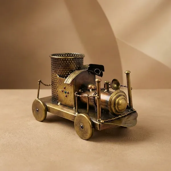 Iron_Vintage_Gold_Train_Engine_Desk_Organizer_Pen_Stand
