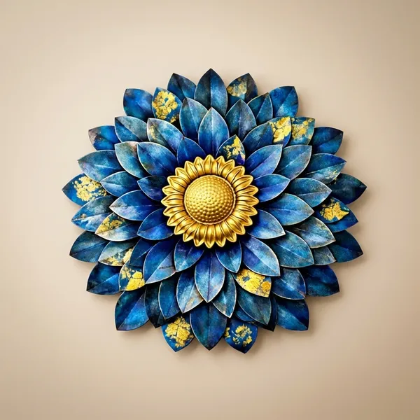Iron_Handcrafted_Sunflower_Blue_Gold_Wall_Art