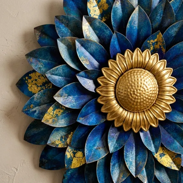 Iron_Handcrafted_Sunflower_Blue_Gold_Wall_Art