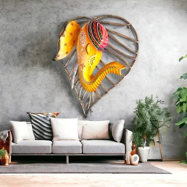 Iron_Devotional_Yellow_And_Gold_Ganesha_Decorative_Showpiece