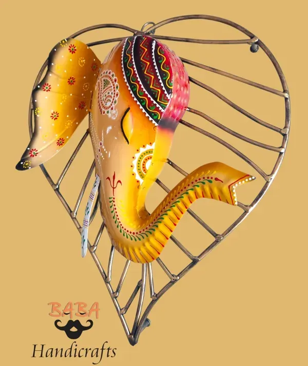 Iron_Devotional_Yellow_And_Gold_Ganesha_Decorative_Showpiece