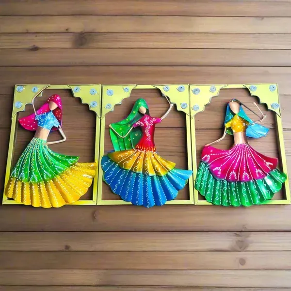 Iron_Folk_Multicolor_Dancing_Rajasthani_Women_Framed_Wall_Art
