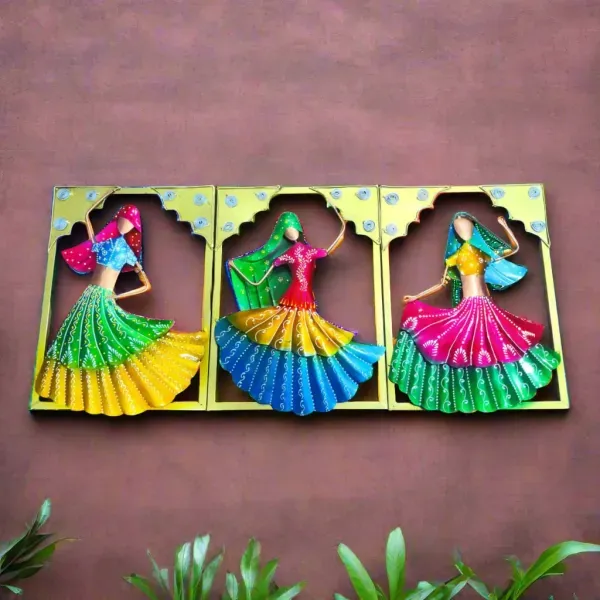 Iron_Folk_Multicolor_Dancing_Rajasthani_Women_Framed_Wall_Art