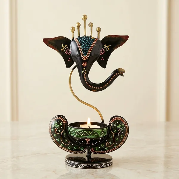 Iron_Handcrafted_Ganesha_Tealight_Holder