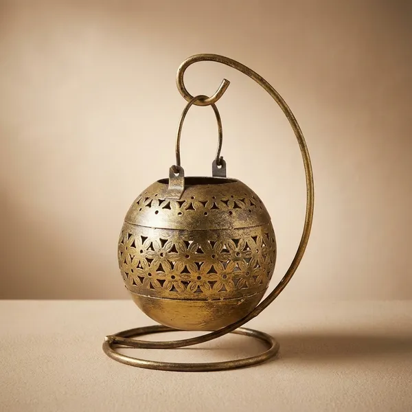 Iron_Decorative_Gold_Tealight_Showpiece