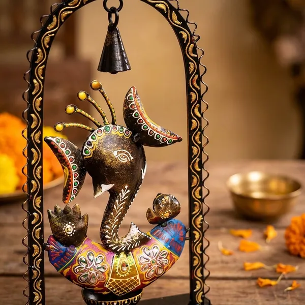 Iron_Festive_Ganesha_Bell_Tealight_Holder