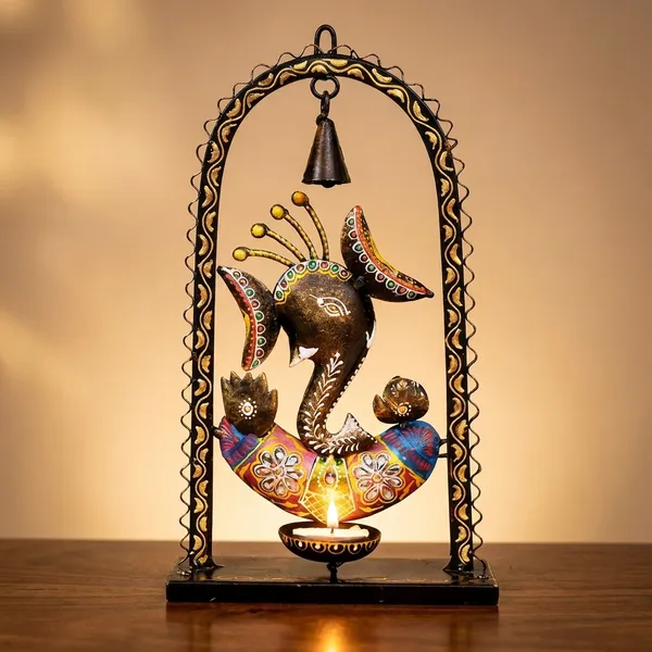 Iron_Festive_Ganesha_Bell_Tealight_Holder
