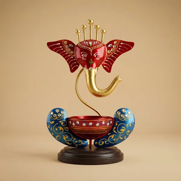 Iron_Decorative_Ganesh_Candle_Holder