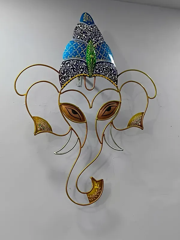 Iron_Devotional_Black_Gold_Ganesha_Wired_Wall_Art