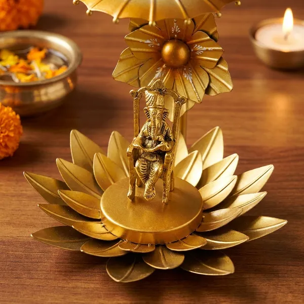 Iron_Gold_Lotus_Kamal_Decorative_Stand
