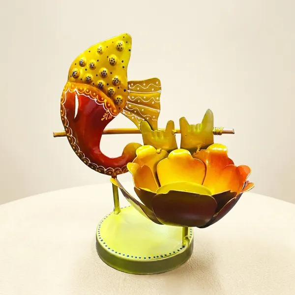 Iron_Gold_Lord_Ganesha_Tealight_Candle_Holder