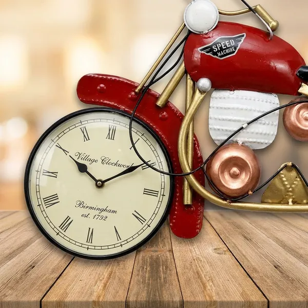 Iron_Decorative_Red_Speed_Bike_Wall_Clock