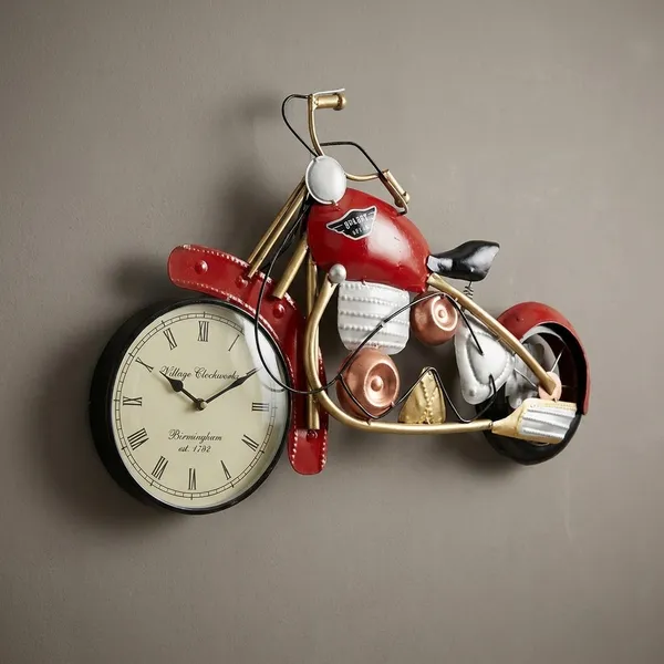 Iron_Decorative_Red_Speed_Bike_Wall_Clock