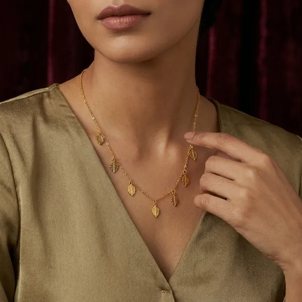 Gold_Plated_Leaf_Charm_Necklace_for_Women