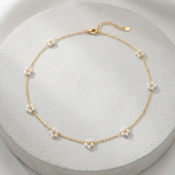 Waterproof_Gold_Tone_Floral_Station_Necklace_for_Women