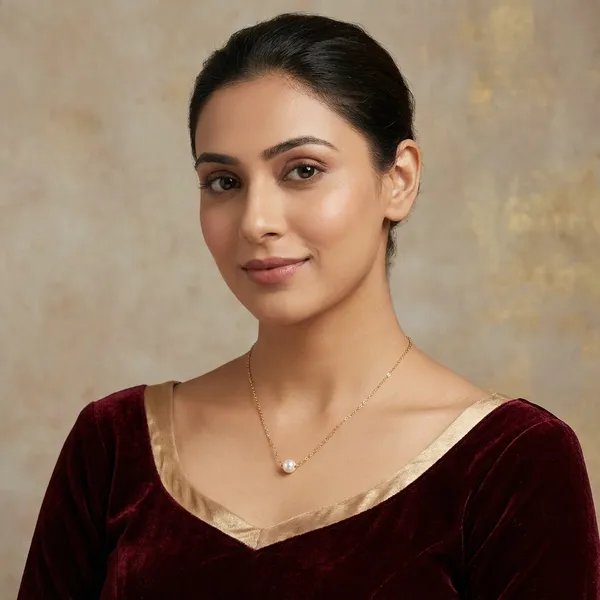 Gold_Tone_Chain_Necklace_With_Pearl_Pendant