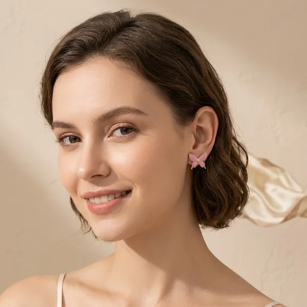 Pink_Enamel_Butterfly_Stud_Earrings