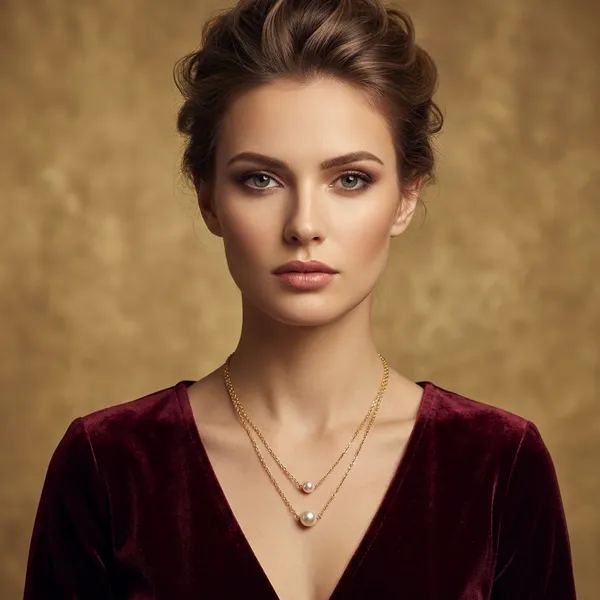 Gold_Tone_Layered_Chain_Necklace_With_Pearl_Accents