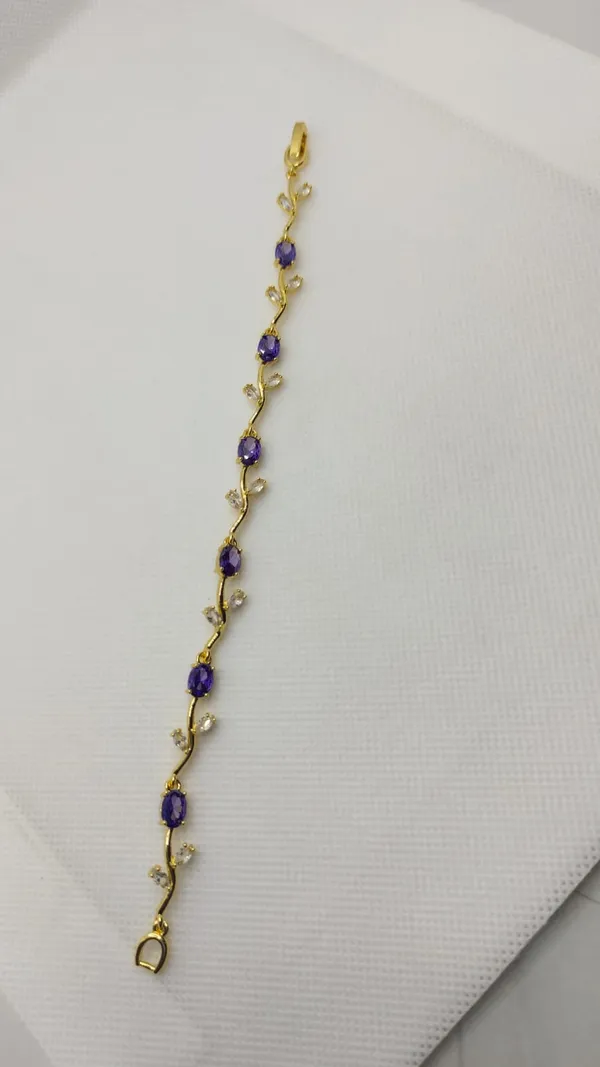 Gold_Purple_Stone_Vine_Design_Plated_Bracelet_For_Women