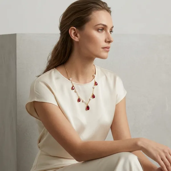 Gold_Pearl_Ruby_Stone_Charm_Necklace_For_Women