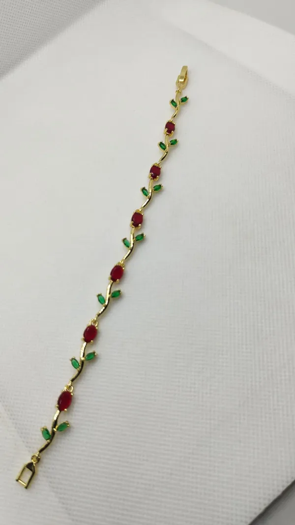 Gold_Ruby_Emerald_Floral_Vine_Plated_Bracelet_For_Women