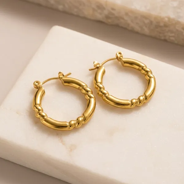 Gold_Plated_Bamboo_Design_Hoop_Earrings_for_Women