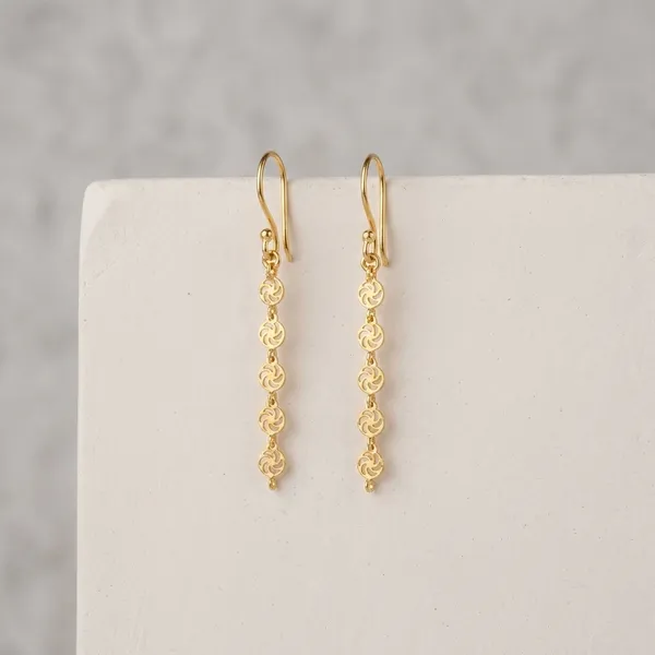 Gold_Plated_Knot_Chain_Drop_Earrings_for_Women