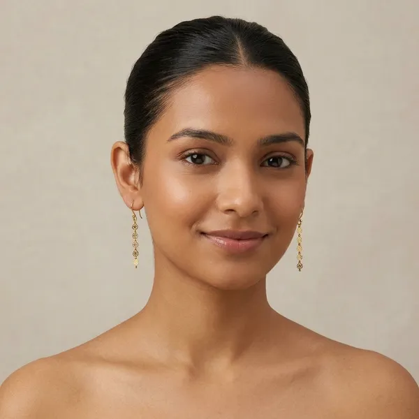 Gold_Plated_Knot_Chain_Drop_Earrings_for_Women