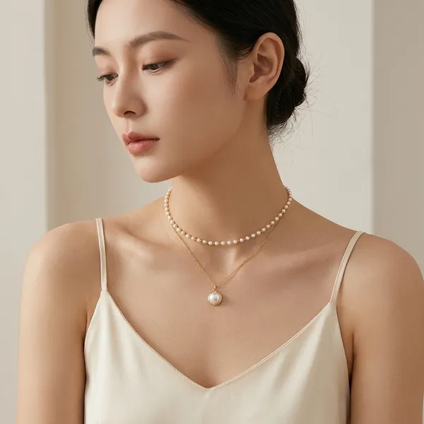 Pearl_Pendant_Layered_Chain_Necklace_for_Women