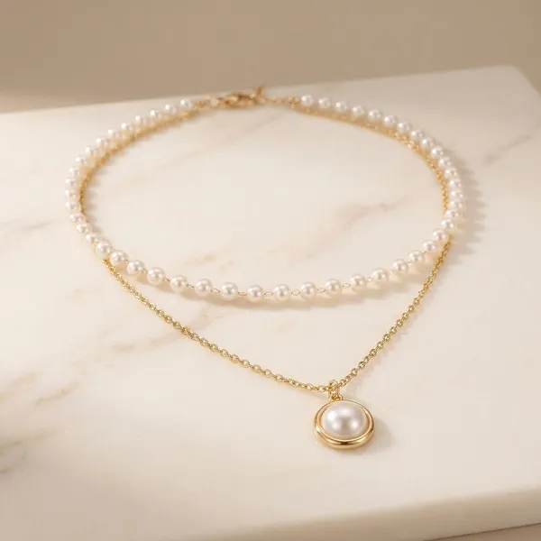 Pearl_Pendant_Layered_Chain_Necklace_for_Women