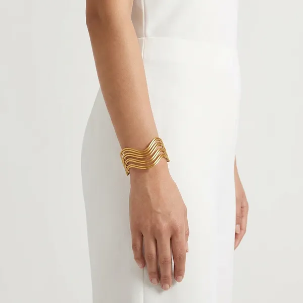 Gold_Plated_Multi_Layer_Wave_Cuff_Bracelet_for_Women