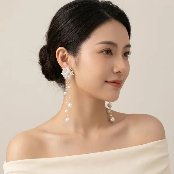 White_Pearl_Crystal_Cluster_Drop_Earrings_for_Women